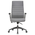High-Back Leather Office Chair with Adjustable Height, Swivel & Tilt Lock, 5-Wheel Casters