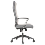 High-Back Leather Office Chair with Adjustable Height, Swivel & Tilt Lock, 5-Wheel Casters