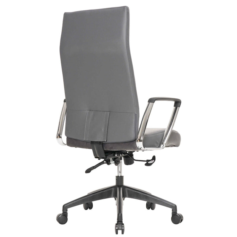 High-Back Leather Office Chair with Adjustable Height, Swivel & Tilt Lock, 5-Wheel Casters