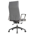High-Back Leather Office Chair with Adjustable Height, Swivel & Tilt Lock, 5-Wheel Casters
