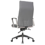 High-Back Leather Office Chair with Adjustable Height, Swivel & Tilt Lock, 5-Wheel Casters