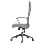 High-Back Leather Office Chair with Adjustable Height, Swivel & Tilt Lock, 5-Wheel Casters