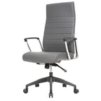 High-Back Leather Office Chair with Adjustable Height, Swivel & Tilt Lock, 5-Wheel Casters