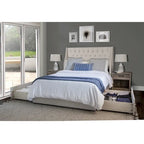 Upholstered Platform Bed with 2 Storage Drawers, Wing-Back Tufted Headboard, Queen & King