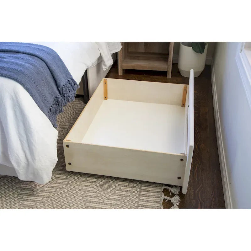 Upholstered Platform Bed with 2 Storage Drawers, Wing-Back Tufted Headboard, Queen & King