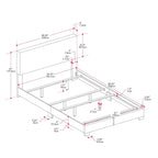 Boucle Upholstered Platform Bed Frame with Padded Headboard | Box Spring Required