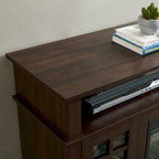 58" TV Stand for TVs up to 65" with 23" Electric Fireplace Insert, Storage Cabinets, Gray Wash/Espresso