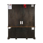Entertainment Center TV Stand with Glass Doors, LED Light & Cord Management, 65" TV