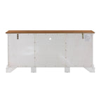 Entertainment Center TV Stand with Glass Doors, LED Light & Cord Management, 65" TV
