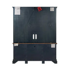 Entertainment Center TV Stand with Glass Doors, LED Light & Cord Management, 65" TV