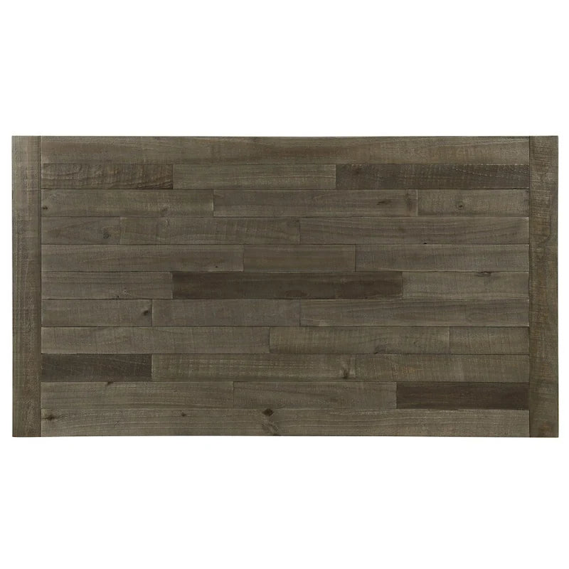 Farmhouse Rectangular Dining Table, 68"W x 38"D x 30"H, Solid Pine Base, MDF Top, Antique Blue & Brown