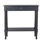 Farmhouse Wood Console Table with Drawer, 31.5" W x 9.8" D x 31.5" H, Available in Black, Grey & White