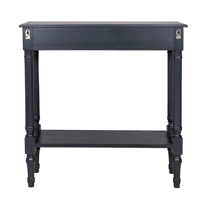 Farmhouse Wood Console Table with Drawer, 31.5" W x 9.8" D x 31.5" H, Available in Black, Grey & White