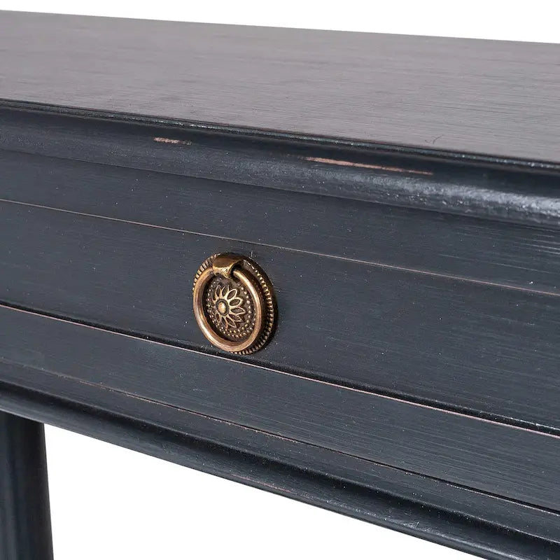 Farmhouse Wood Console Table with Drawer, 31.5" W x 9.8" D x 31.5" H, Available in Black, Grey & White