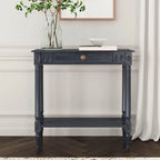 Farmhouse Wood Console Table with Drawer, 31.5" W x 9.8" D x 31.5" H, Available in Black, Grey & White
