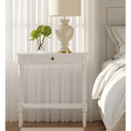 Farmhouse Wood Console Table with Drawer, 31.5" W x 9.8" D x 31.5" H, Available in Black, Grey & White