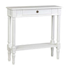 Farmhouse Wood Console Table with Drawer, 31.5" W x 9.8" D x 31.5" H, Available in Black, Grey & White