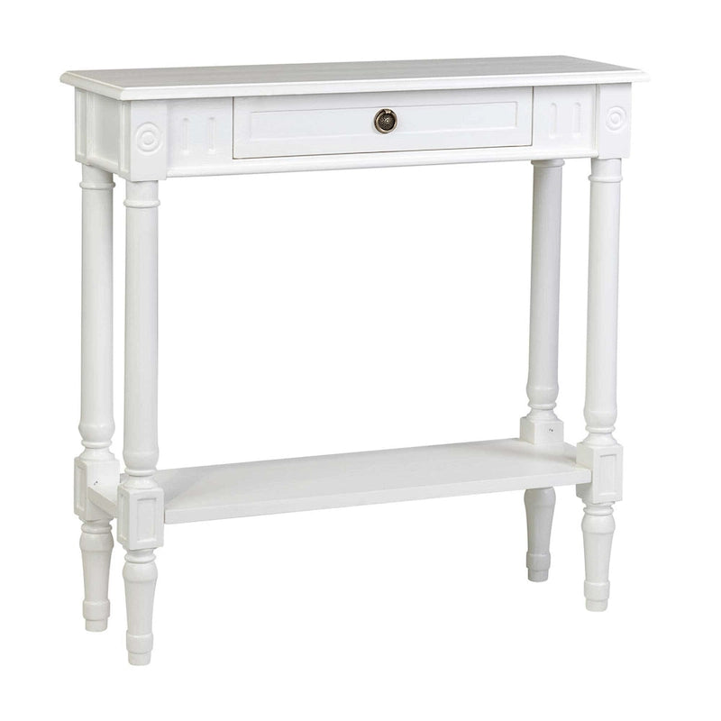 Farmhouse Wood Console Table with Drawer, 31.5" W x 9.8" D x 31.5" H, Available in Black, Grey & White