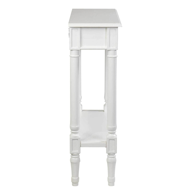 Farmhouse Wood Console Table with Drawer, 31.5" W x 9.8" D x 31.5" H, Available in Black, Grey & White