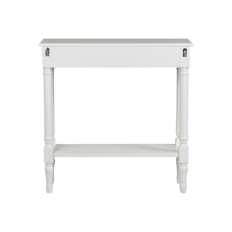 Farmhouse Wood Console Table with Drawer, 31.5" W x 9.8" D x 31.5" H, Available in Black, Grey & White