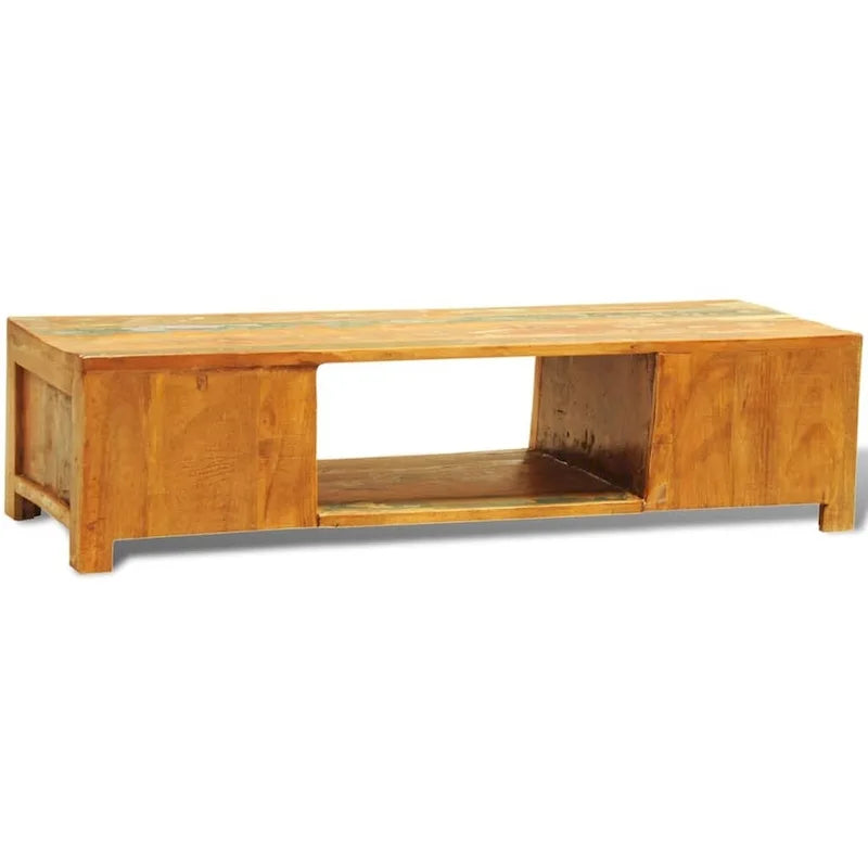 Reclaimed Wood TV Stand with 2 Doors, Vintage Style, 47" Solid Wood Media Console