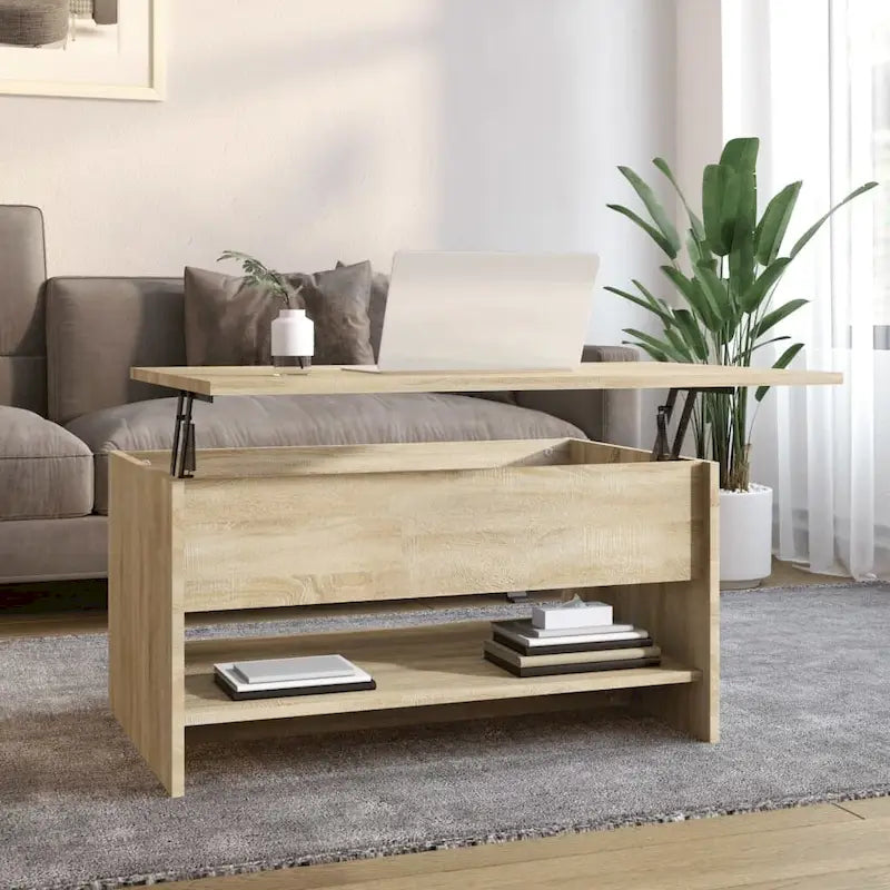 Lift Top Coffee Table with Hidden Storage - Engineered Wood, 31.5" x 19.7" x 16.7"