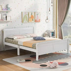 Wood Sleigh Bed Frame with Headboard & Footboard, Twin/Full/Queen, No Box Spring Needed