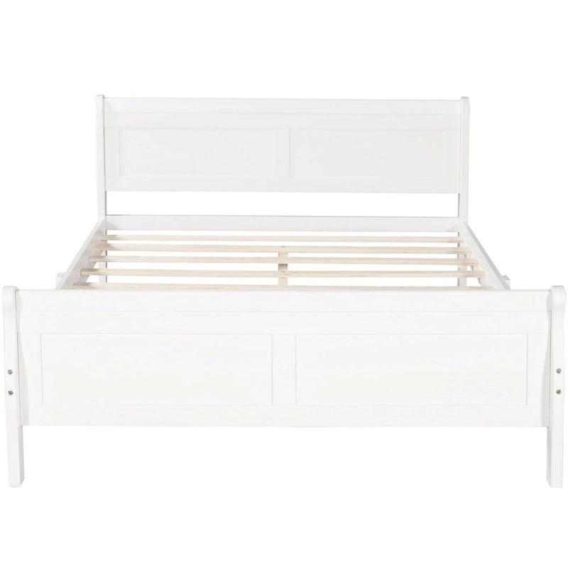 Wood Sleigh Bed Frame with Headboard & Footboard, Twin/Full/Queen, No Box Spring Needed