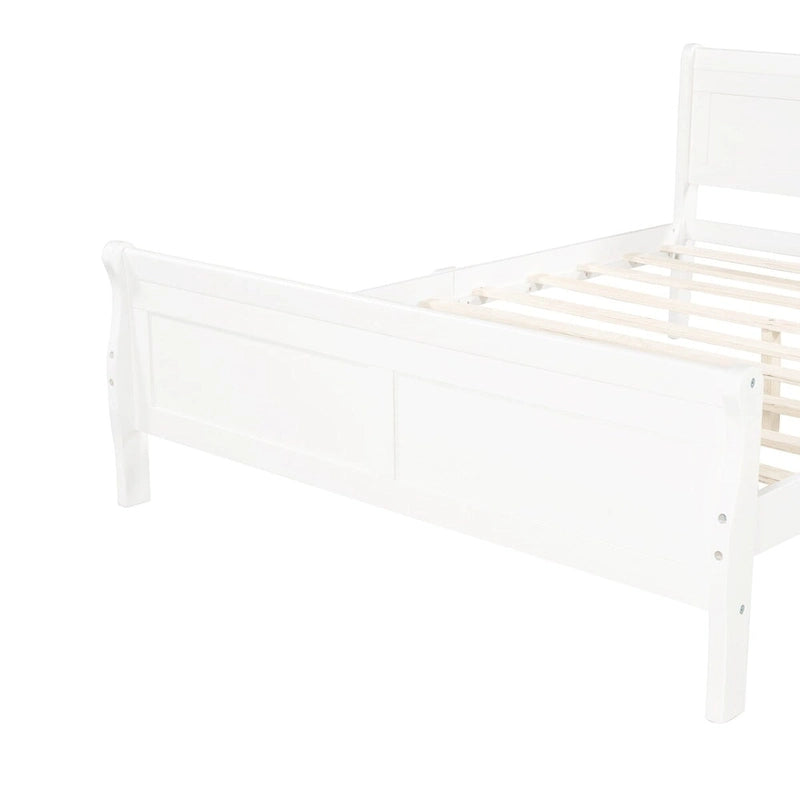 Wood Sleigh Bed Frame with Headboard & Footboard, Twin/Full/Queen, No Box Spring Needed