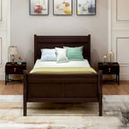 Wood Sleigh Bed Frame with Headboard & Footboard, Twin/Full/Queen, No Box Spring Needed