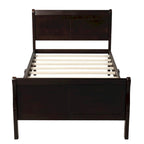 Wood Sleigh Bed Frame with Headboard & Footboard, Twin/Full/Queen, No Box Spring Needed