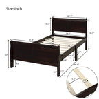 Wood Sleigh Bed Frame with Headboard & Footboard, Twin/Full/Queen, No Box Spring Needed