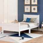 Wood Sleigh Bed Frame with Headboard & Footboard, Twin/Full/Queen, No Box Spring Needed