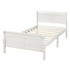 Wood Sleigh Bed Frame with Headboard & Footboard, Twin/Full/Queen, No Box Spring Needed