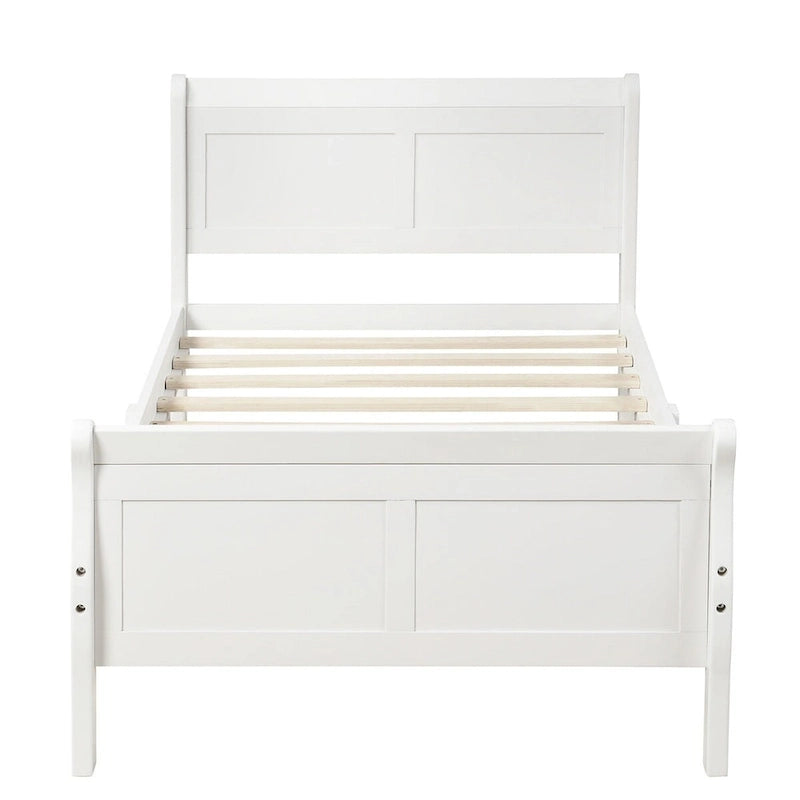 Wood Sleigh Bed Frame with Headboard & Footboard, Twin/Full/Queen, No Box Spring Needed