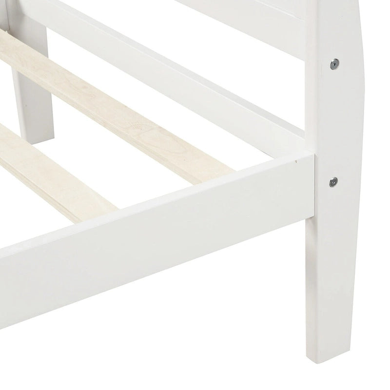 Wood Sleigh Bed Frame with Headboard & Footboard, Twin/Full/Queen, No Box Spring Needed
