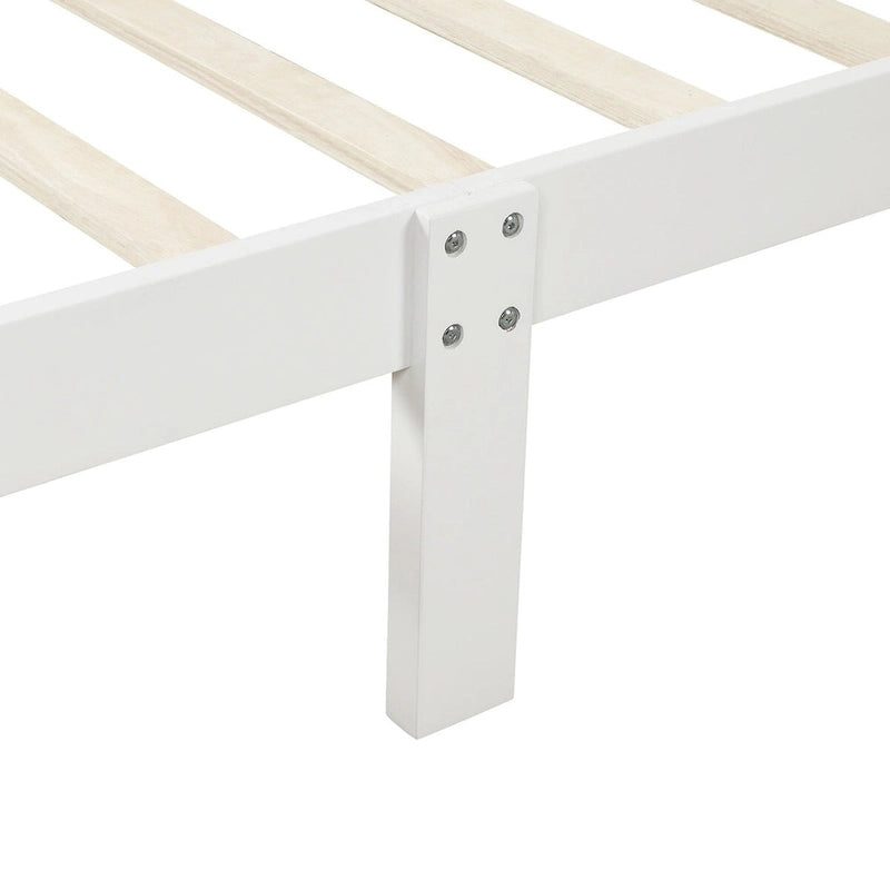 Wood Sleigh Bed Frame with Headboard & Footboard, Twin/Full/Queen, No Box Spring Needed