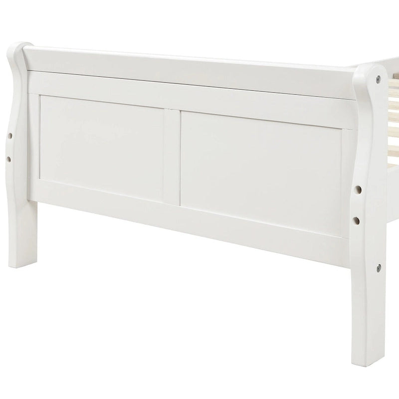 Wood Sleigh Bed Frame with Headboard & Footboard, Twin/Full/Queen, No Box Spring Needed