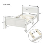 Wood Sleigh Bed Frame with Headboard & Footboard, Twin/Full/Queen, No Box Spring Needed