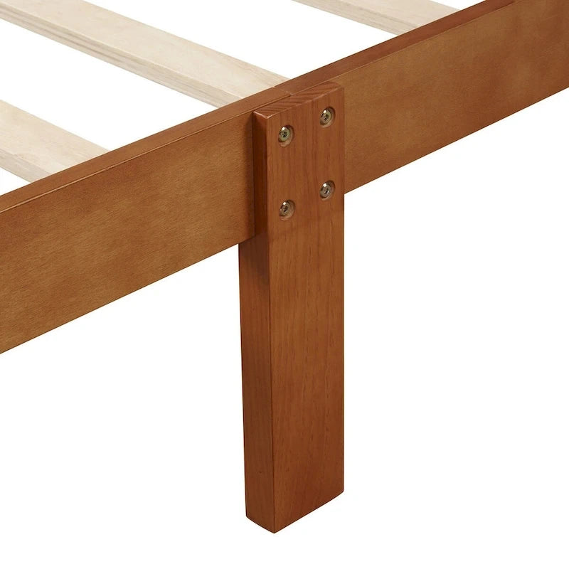 Wood Sleigh Bed Frame with Headboard & Footboard, Twin/Full/Queen, No Box Spring Needed