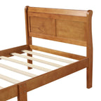 Wood Sleigh Bed Frame with Headboard & Footboard, Twin/Full/Queen, No Box Spring Needed