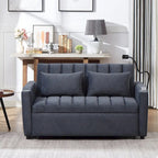 Convertible Sofa Bed with 3-Angle Adjustable Backrest, USB Ports, Cup Holders & Side Pockets, 1100 lbs Capacity