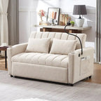 Convertible Sofa Bed with 3-Angle Adjustable Backrest, USB Ports, Cup Holders & Side Pockets, 1100 lbs Capacity