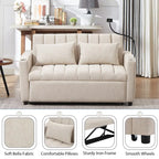 Convertible Sofa Bed with 3-Angle Adjustable Backrest, USB Ports, Cup Holders & Side Pockets, 1100 lbs Capacity