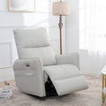 270° Power Swivel Rocker Recliner Chair with USB Ports, Light Gray