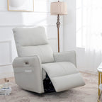 270° Power Swivel Rocker Recliner Chair with USB Ports, Light Gray