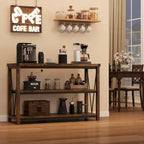 3-Tier Farmhouse Console Table, 47.2" Entryway Sofa Table, MDF Top, Grey or Brown