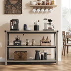 3-Tier Farmhouse Console Table, 47.2" Entryway Sofa Table, MDF Top, Grey or Brown