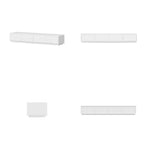 White High Gloss TV Stand with LED Lighting, 70.9" Wide, Open Shelving & Soft-Close Cabinets