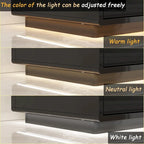 White High Gloss TV Stand with LED Lighting, 70.9" Wide, Open Shelving & Soft-Close Cabinets